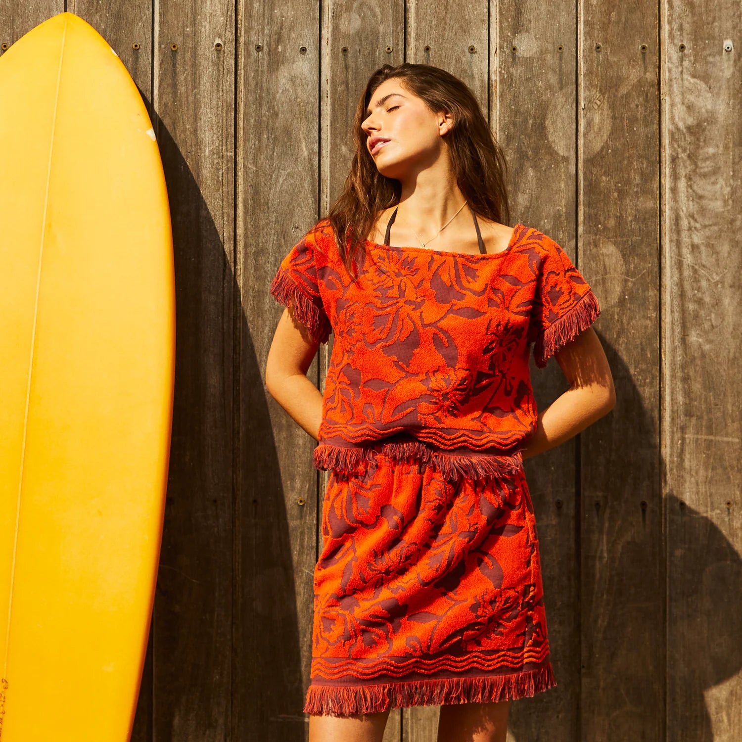 SAGE & CLARE ROSALIA SKIRT: FLAME