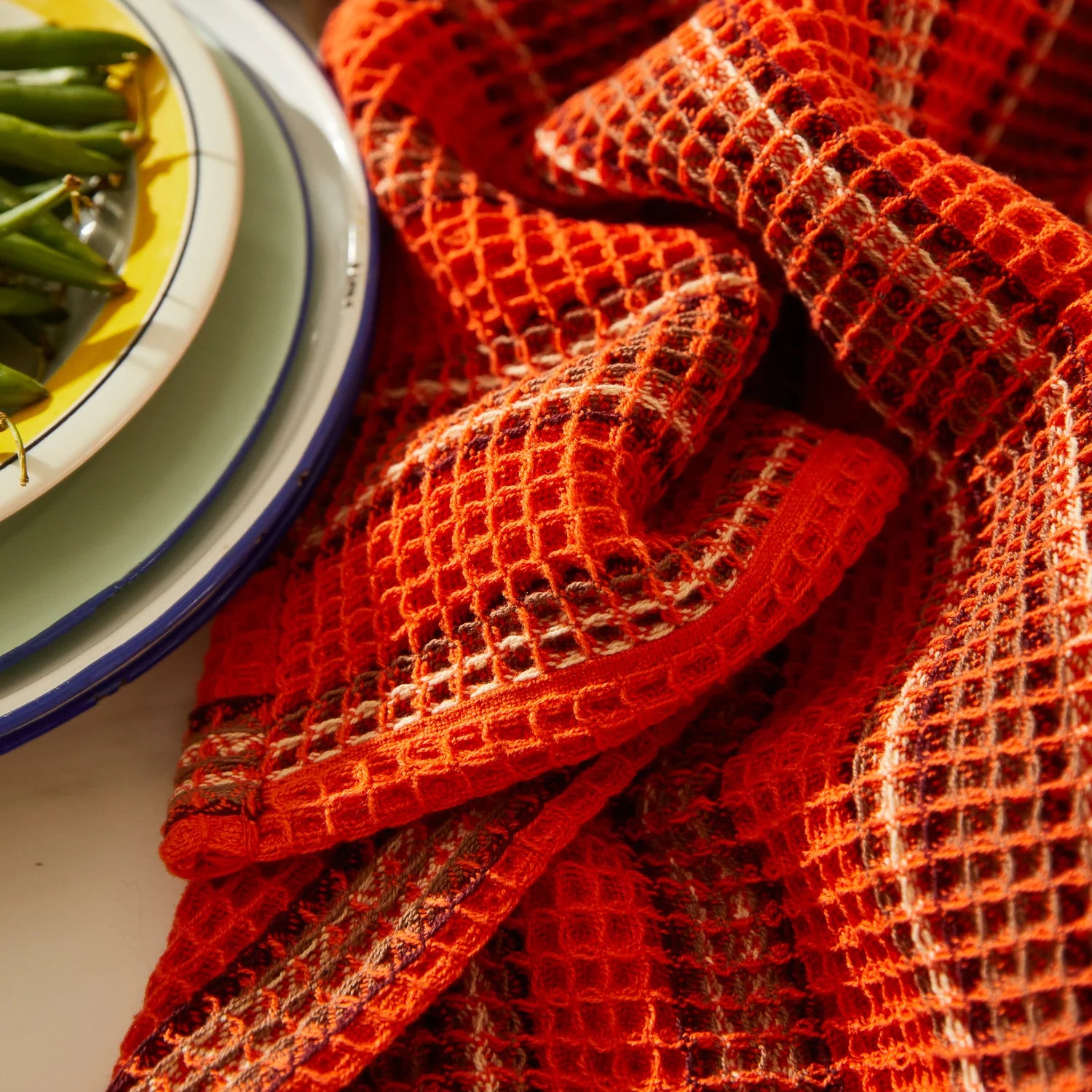 SAGE & CLARE SELENE STRIPE TEA TOWEL: FLAME