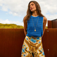 SAGE & CLARE NATALINA KNIT TOP: AZURE