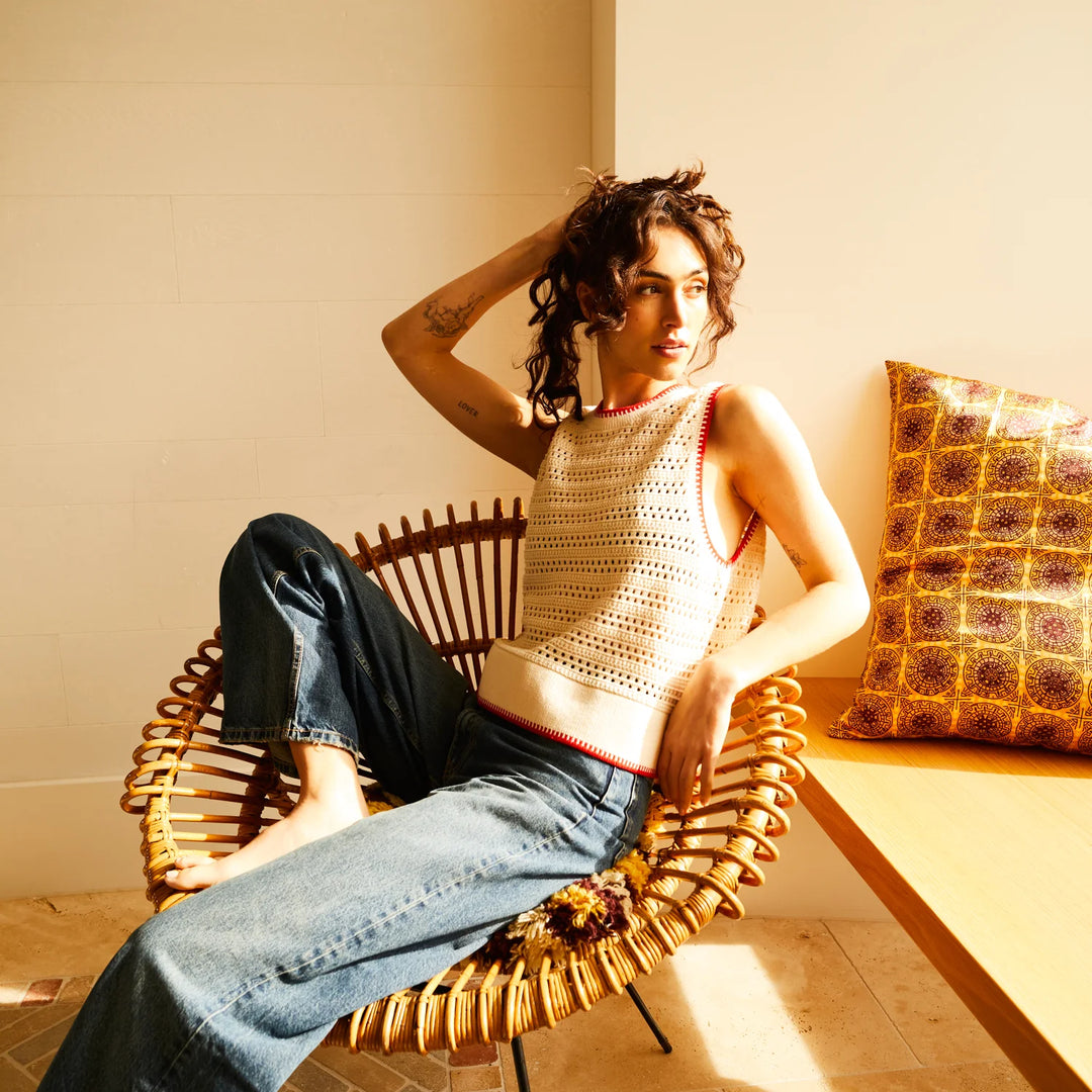 SAGE &amp; CLARE NATALINA KNIT TOP: PEARL