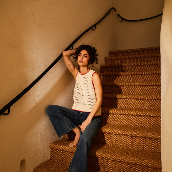 SAGE &amp; CLARE NATALINA KNIT TOP: PEARL