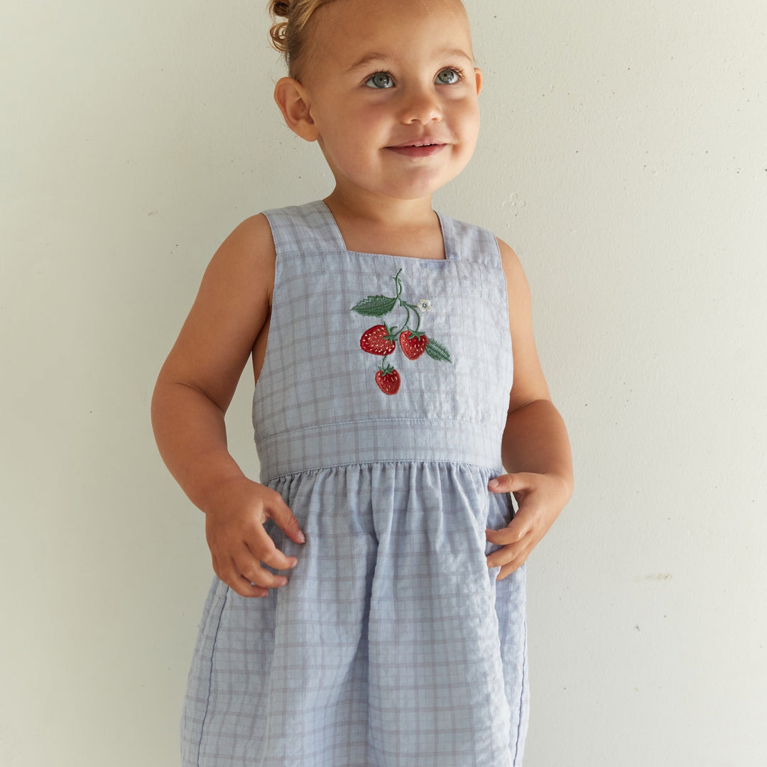 JUNI JNR COCO DRESS: SKY GINGHAM