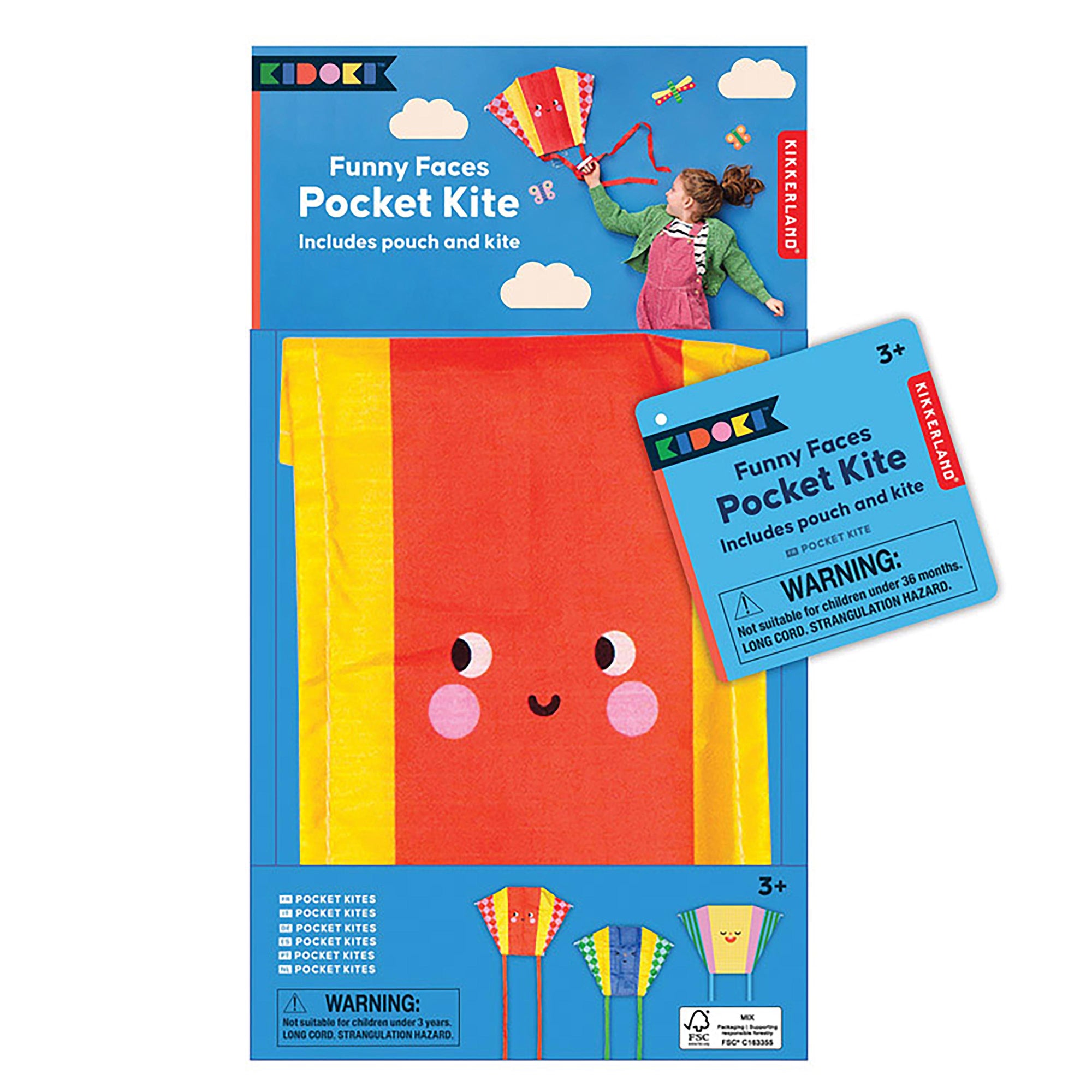 FUNNY FACES POCKET KITE