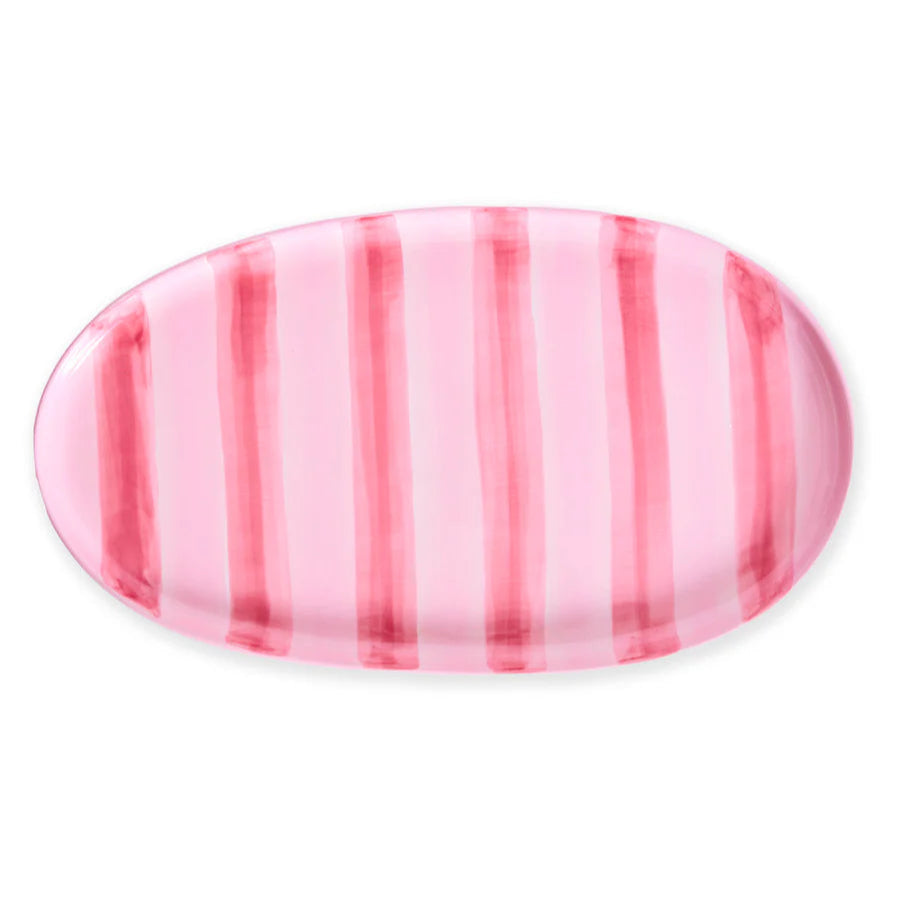 KIP & CO PINK STRIPE PLATTER