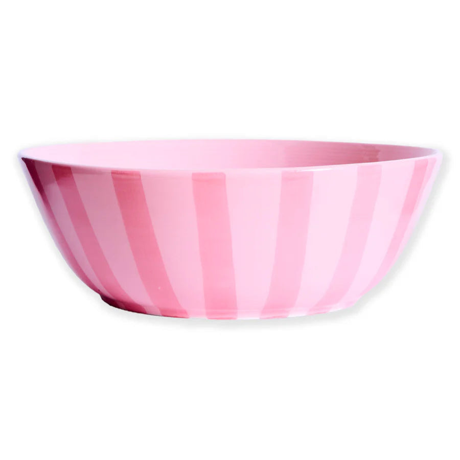 KIP & CO PINK STRIPE SALAD BOWL