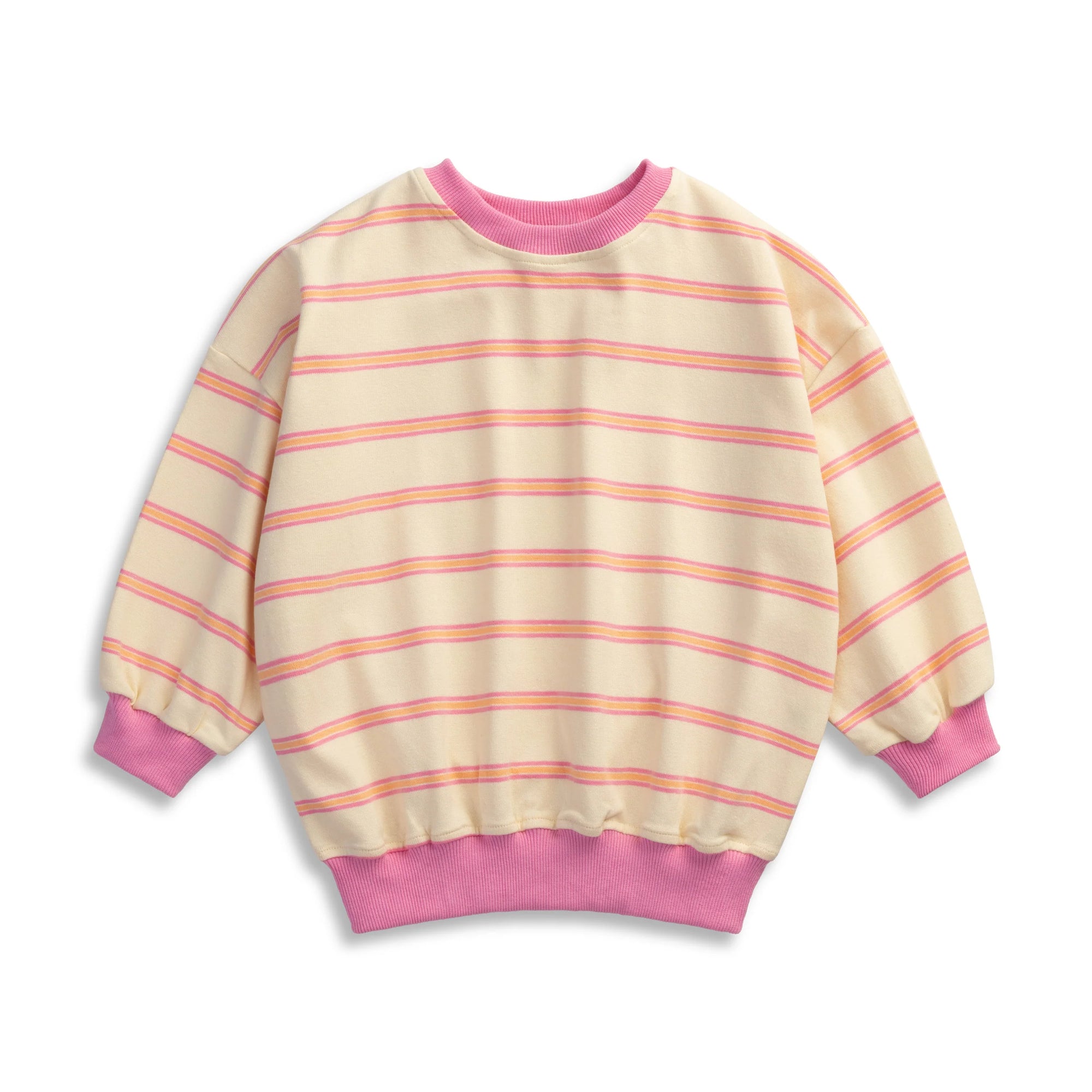 LENN LABEL STRIPE PULLOVER: PINK