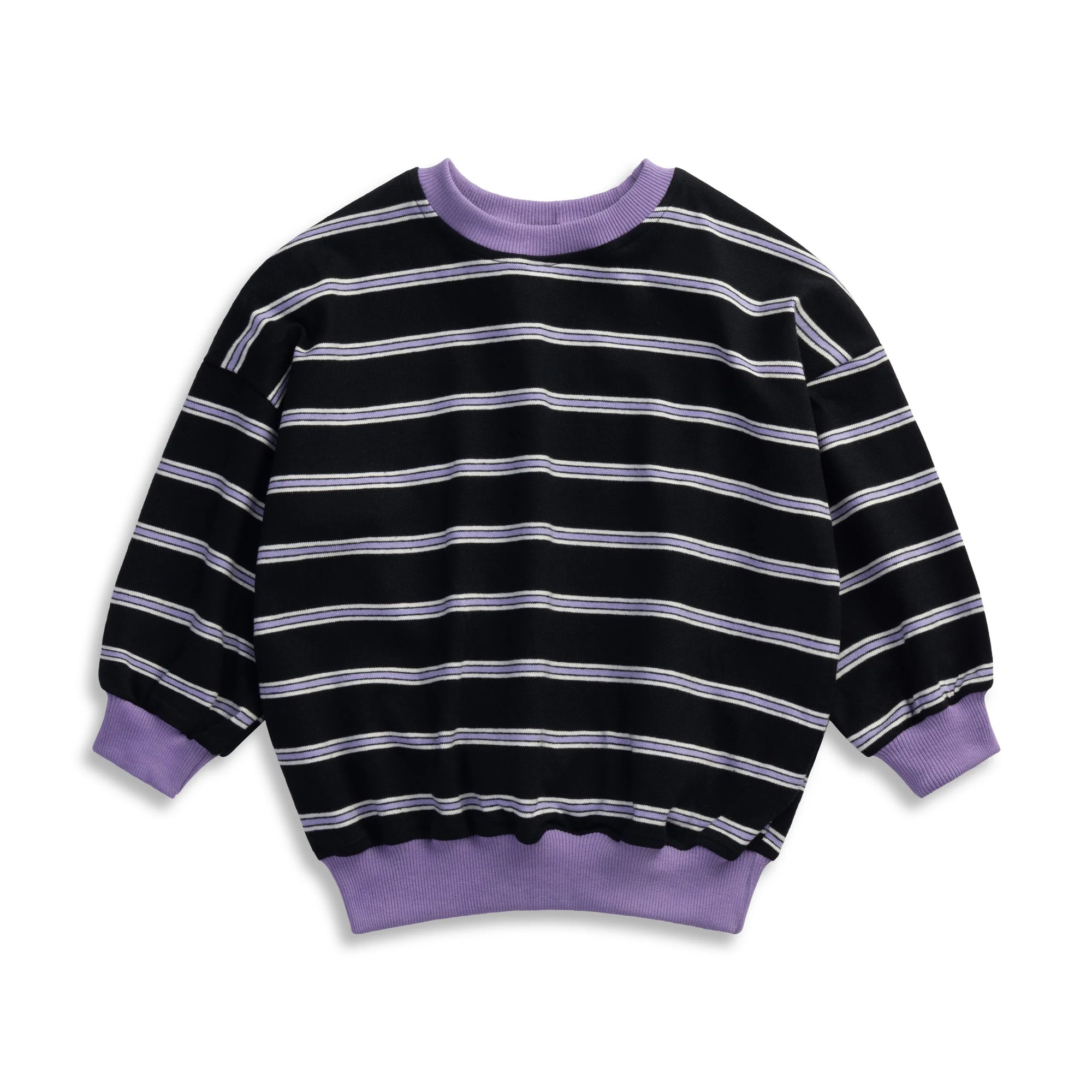 LENN LABEL STRIPE PULLOVER: LAVENDER