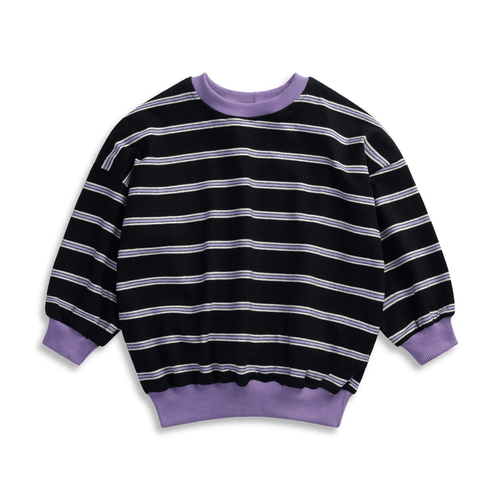 LENN LABEL STRIPE PULLOVER: LAVENDER