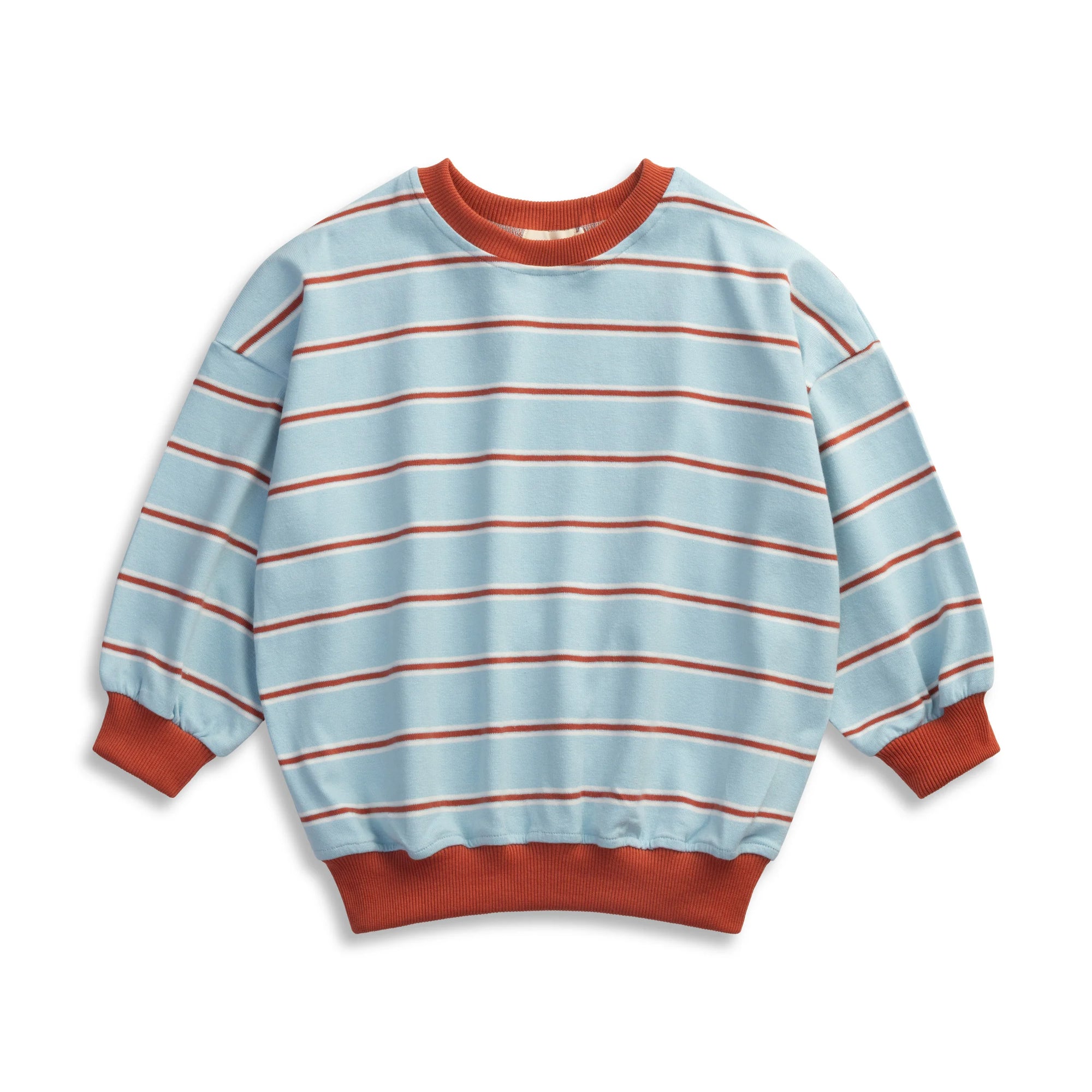 LENN LABEL STRIPE PULLOVER: SKY