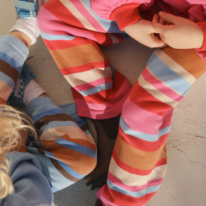 SMALL SWIM CLUB CORAL STRIPE PANTS