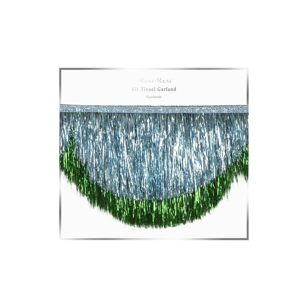 MERI MERI BLUE TINSEL SCALLOP GARLAND