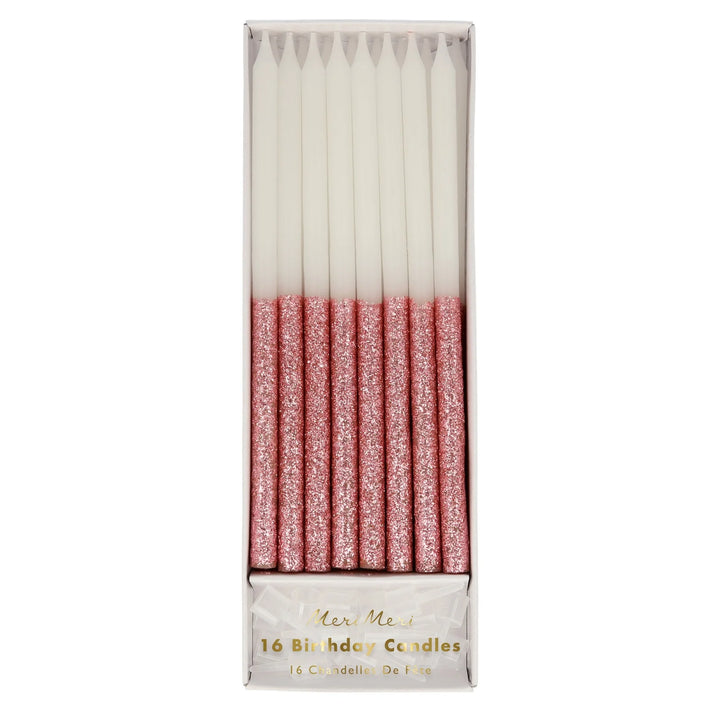 MERI MERI DUSKY PINK GLITTER DIPPED CANDLES