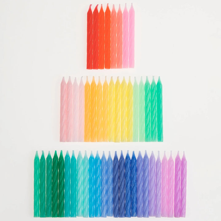 MERI MERI RAINBOW TWISTED MINI CANDLES 50PC