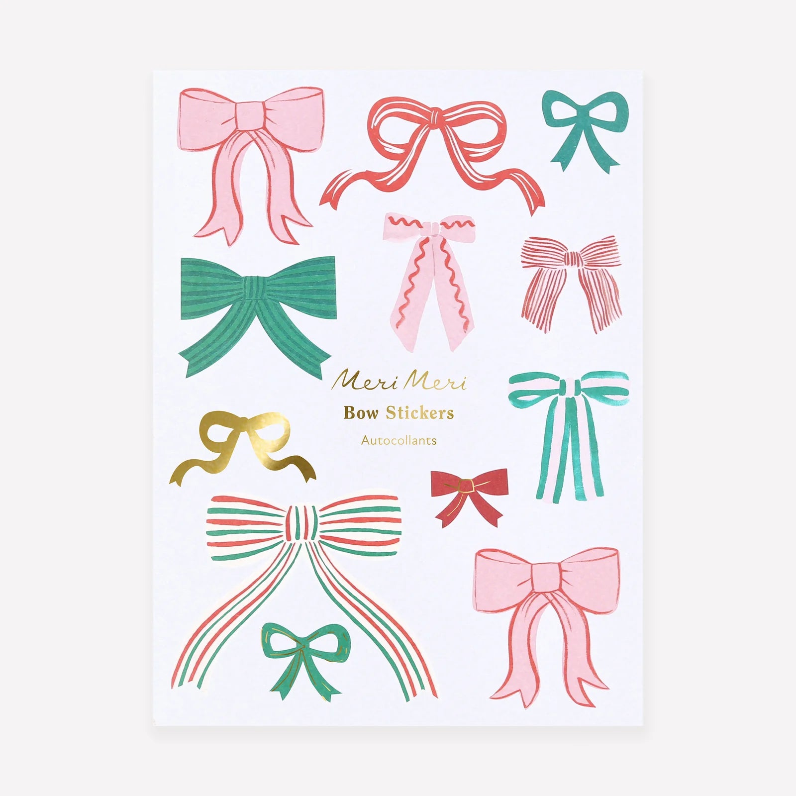MERI MERI BOW STICKERS 10PC