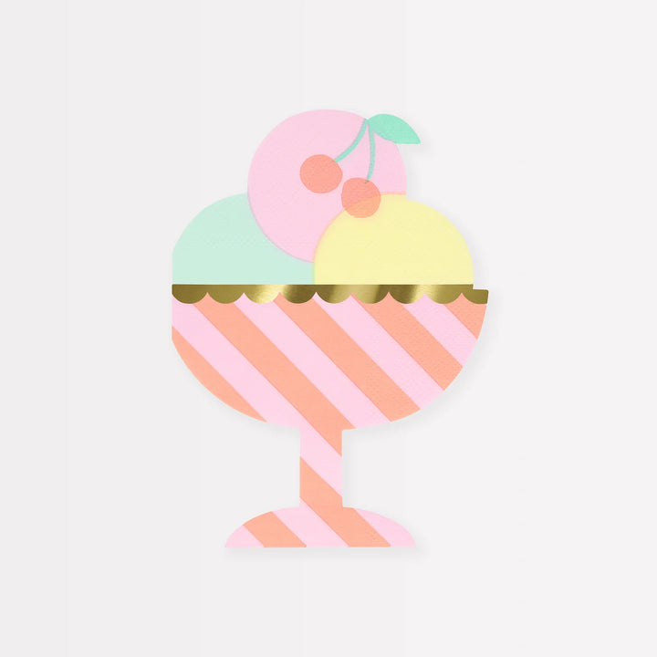 MERI MERI ICE CREAM SUNDAE NAPKINS 16PC