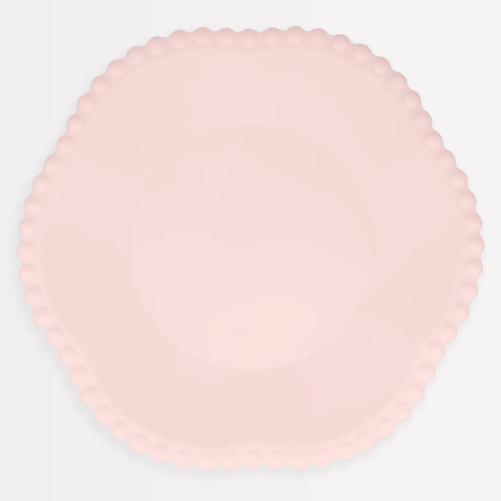 MERI MERI PINK DOT EDGED FLOWER COMPOSTABLE DINNER PLATES: 8PC