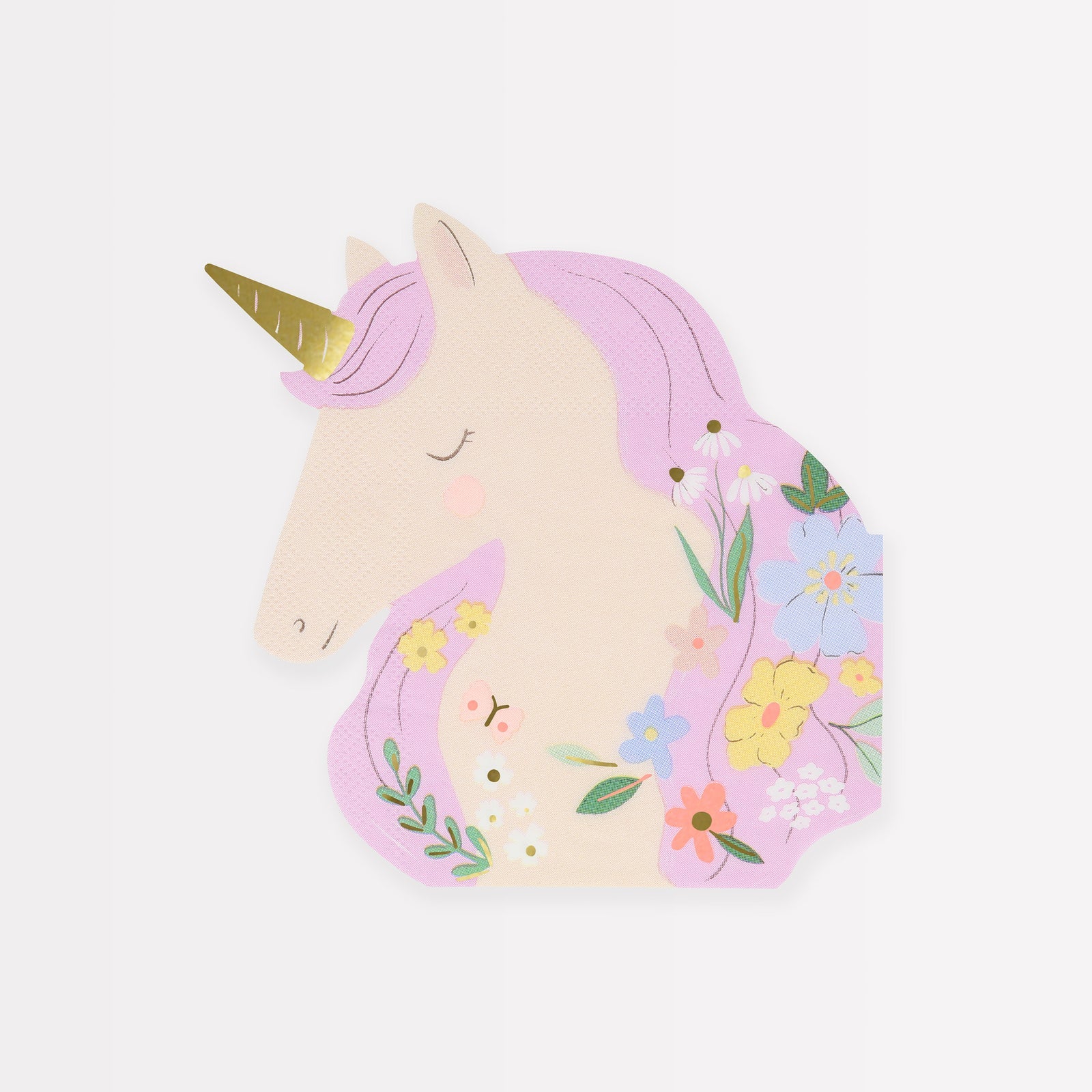 MERI MERI MEADOW UNICORNS SHAPED NAPKINS 16PC