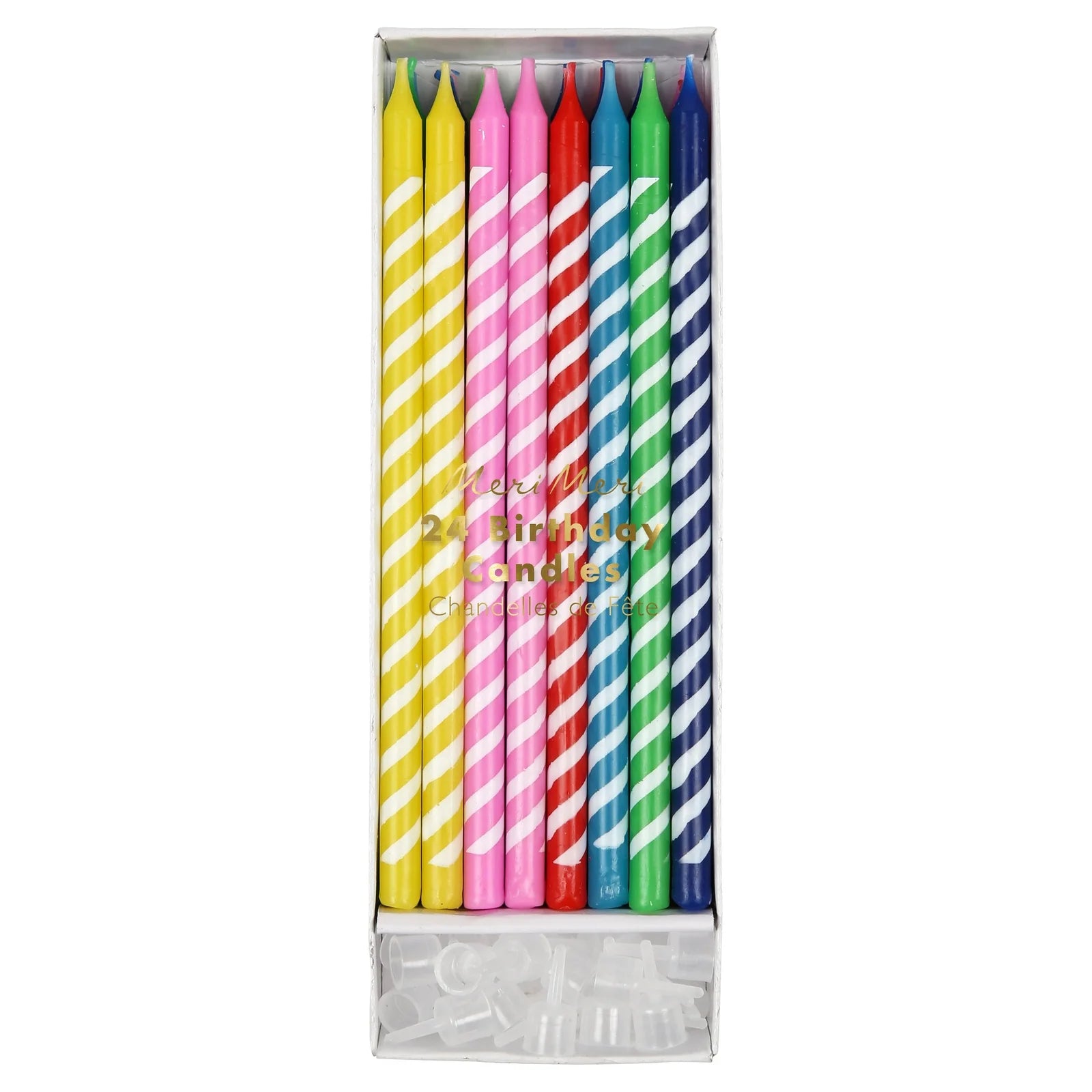 MERI MERI BRIGHT PARTY CANDLES 24PC