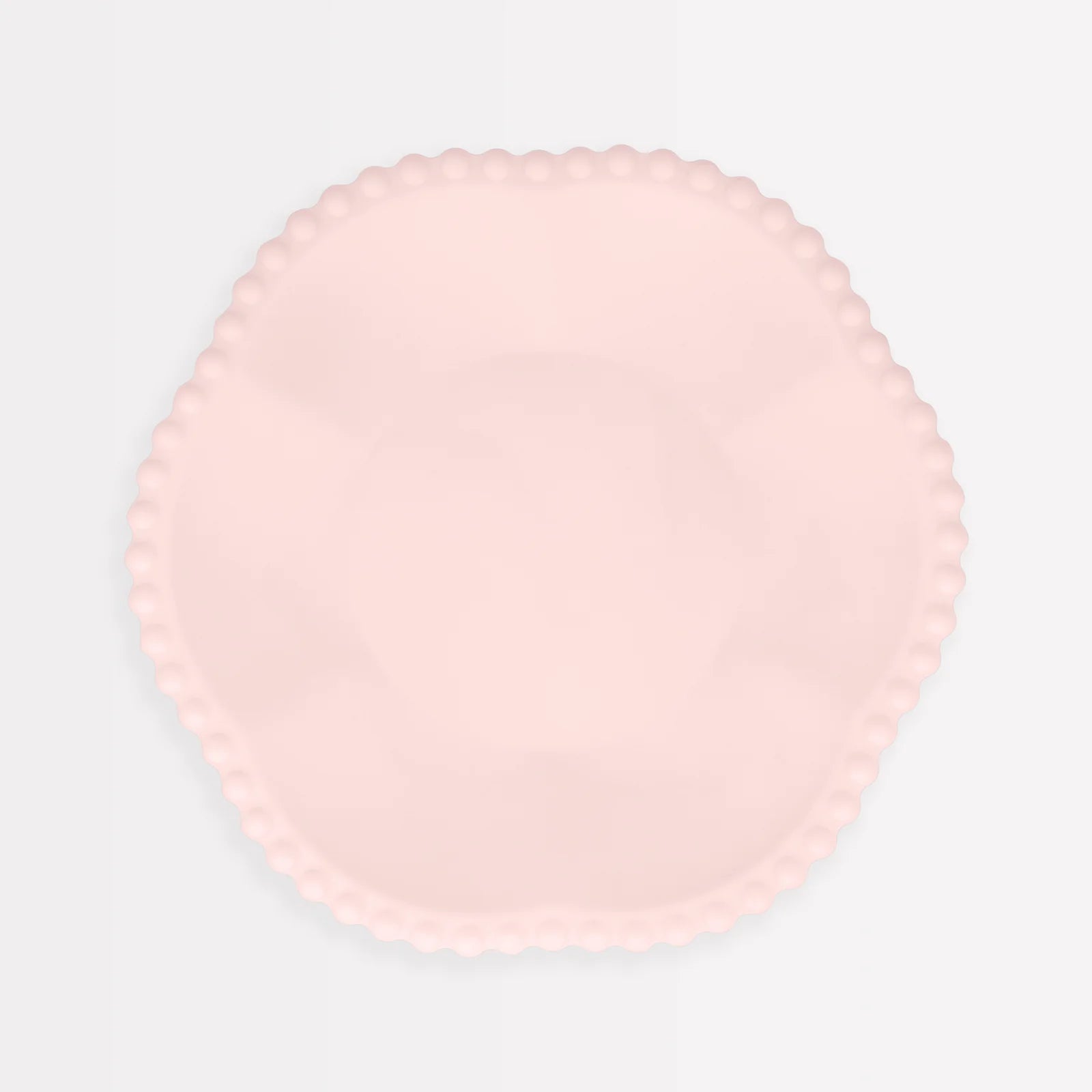 MERI MERI PINK DOT EDGED FLOWER COMPOSTABLE SIDE PLATES: 8PC