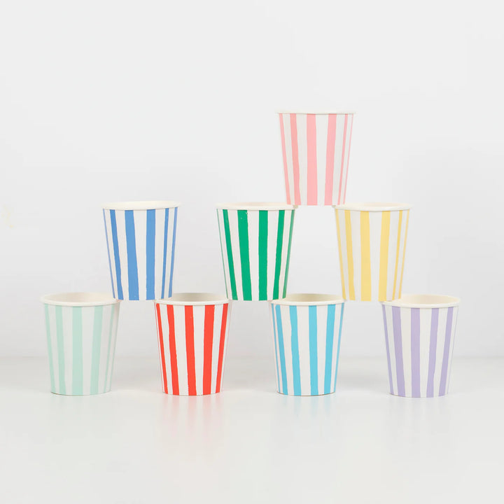 MERI MERI MIXED STRIPE CUPS 8PC