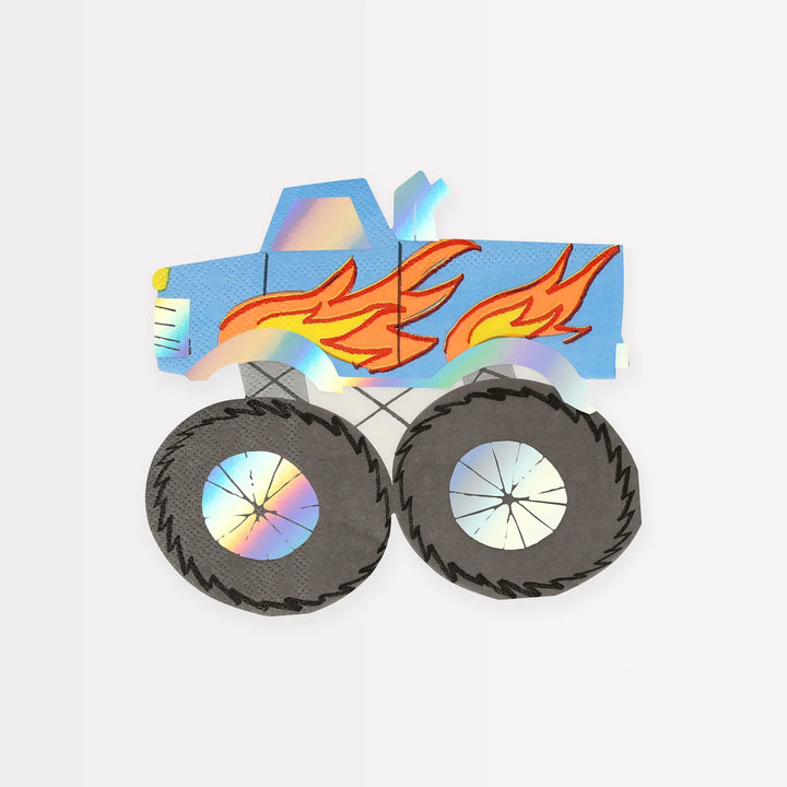 MERI MERI MONSTER TRUCK NAPKINS 16PC