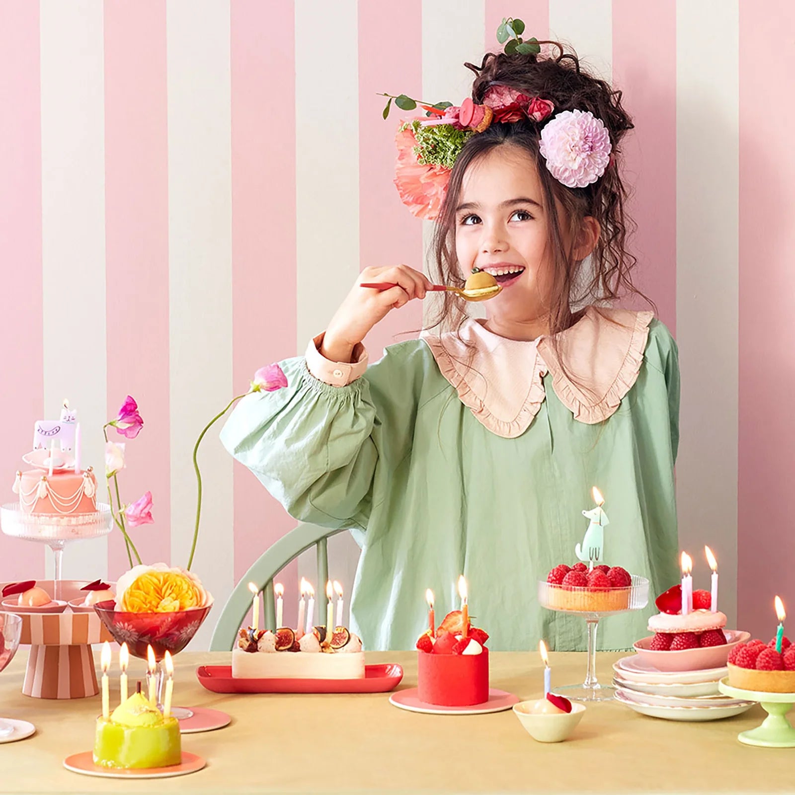 MERI MERI RAINBOW TWISTED MINI CANDLES 50PC