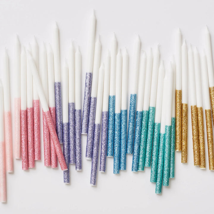 MERI MERI GOLD GLITTER DIPPED CANDLES: 16PC