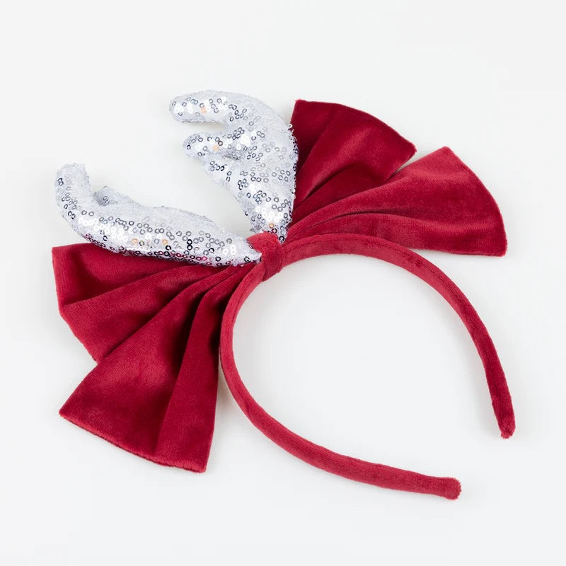 MERI MERI VELVET BOW ANTLERS HEADBAND