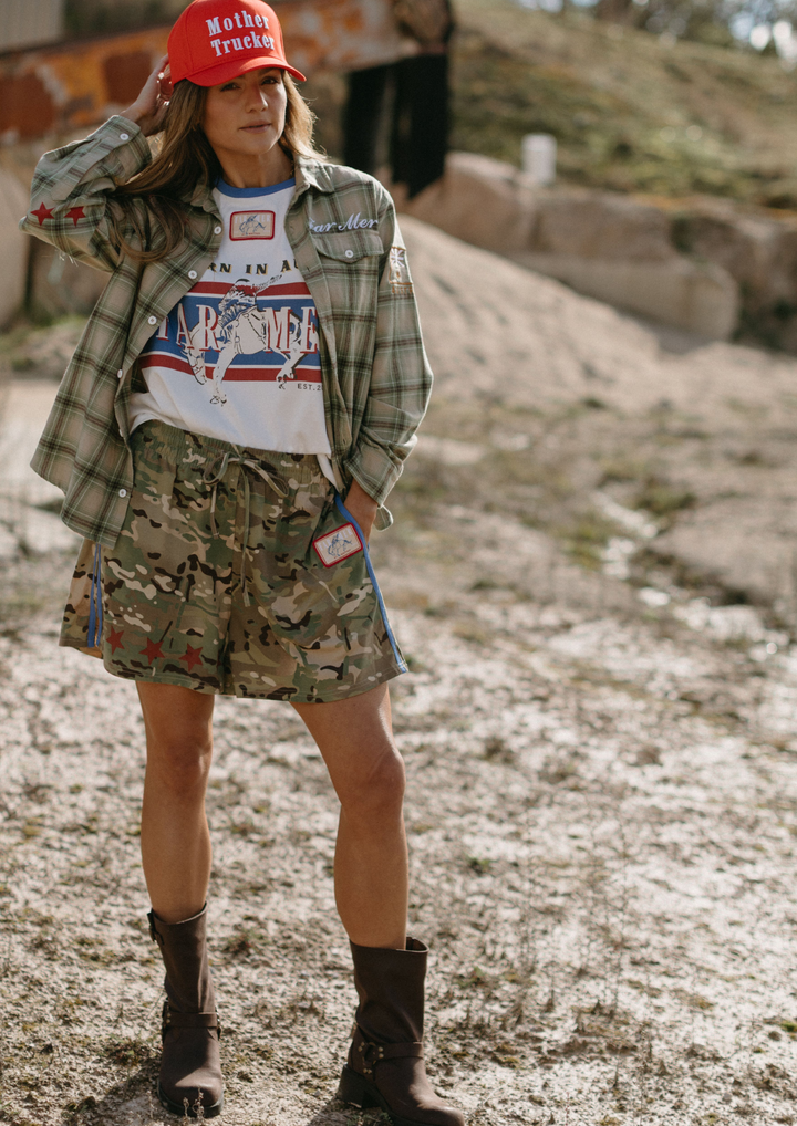FAR MER CAMO JERSEY TRACK SHORT 4
