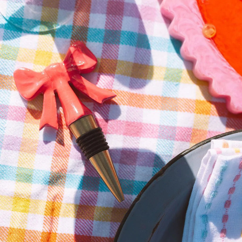 PINK BOW BOTTLE STOPPER