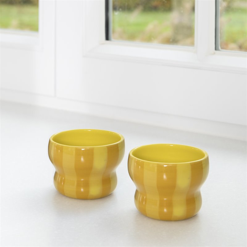KLEVERING CIRCUS MUG 2PC SET: YELLOW / LRG