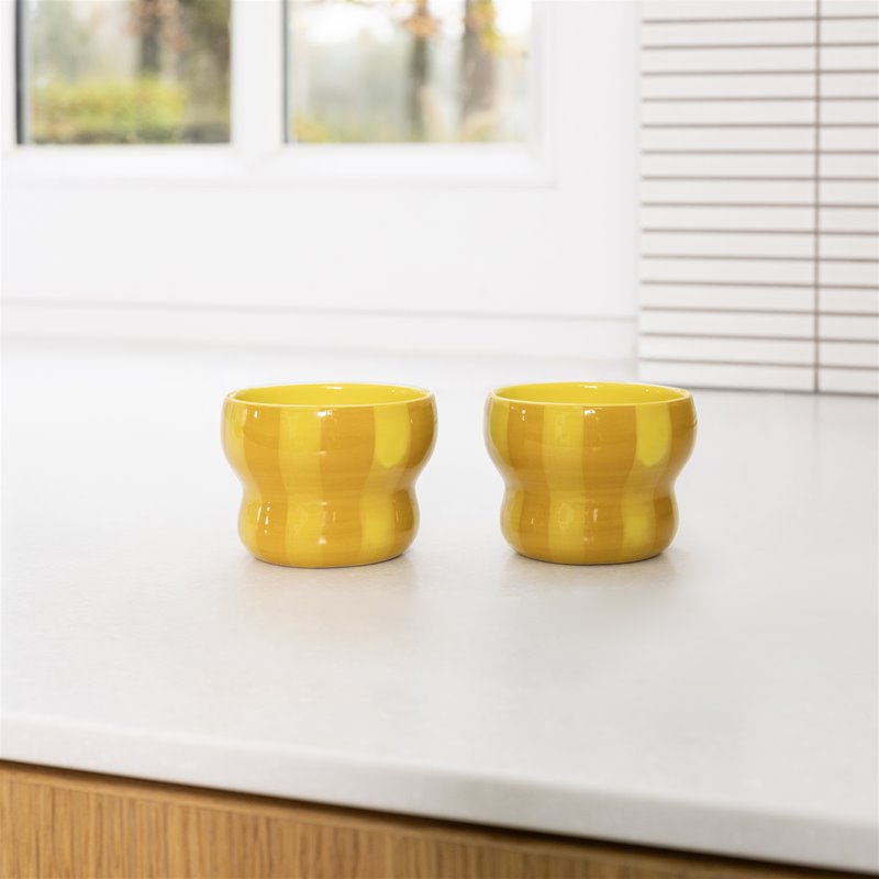 KLEVERING CIRCUS MUG 2PC SET: YELLOW / SML