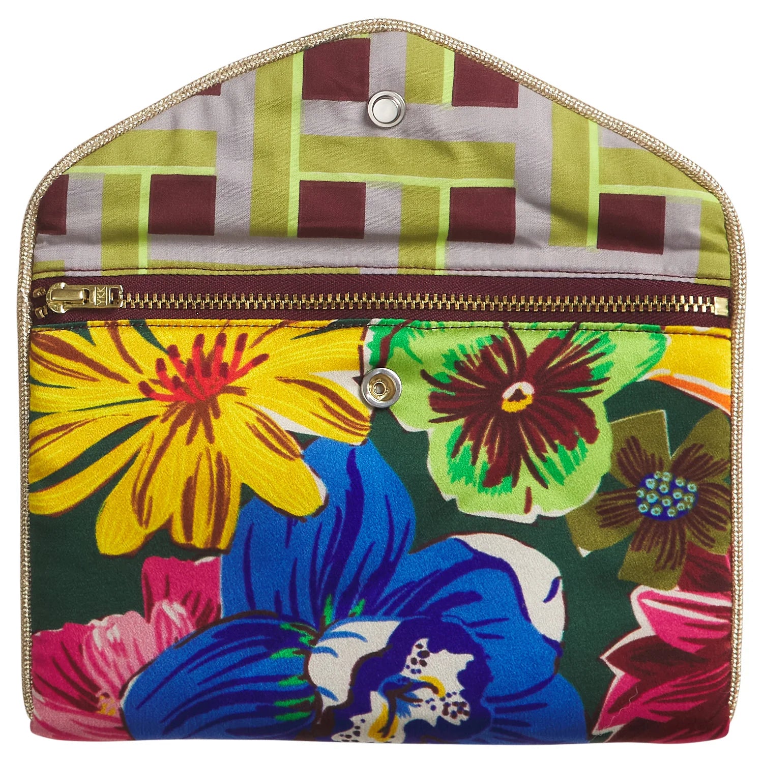 SAGE & CLARE INES SILK POUCH: VERDANT