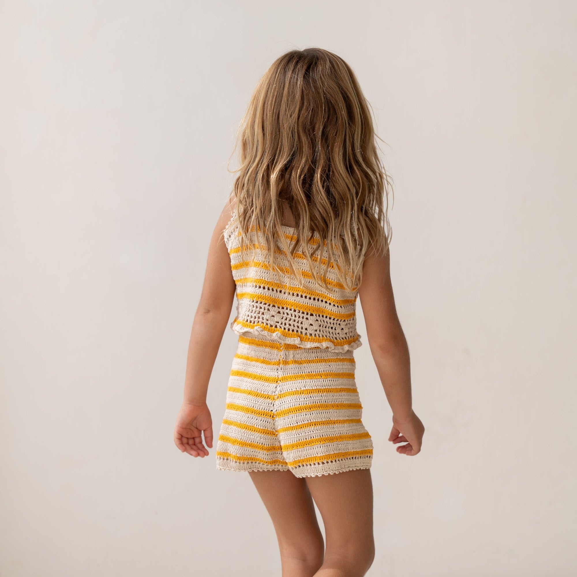 ILLOURA CROCHET SHORTS: MANGO STRIPE