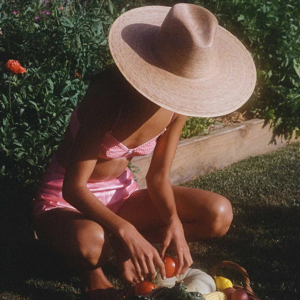 LACK OF COLOR PALMA WIDE FEDORA: NATURAL STRAW