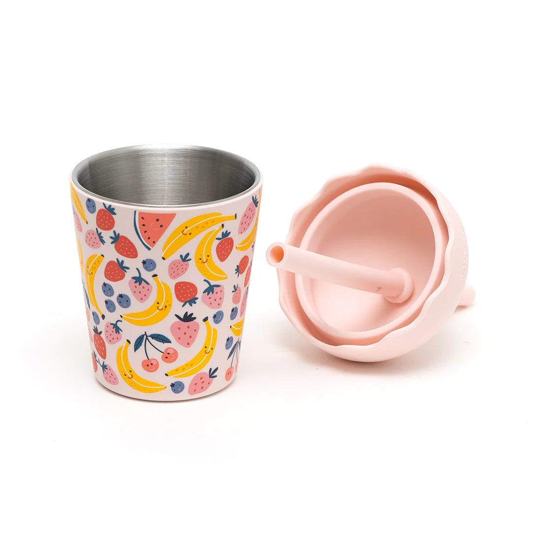 CHINO CLUB MINI SMOOTHIE CUP &amp; STRAW: FRUITS PINK