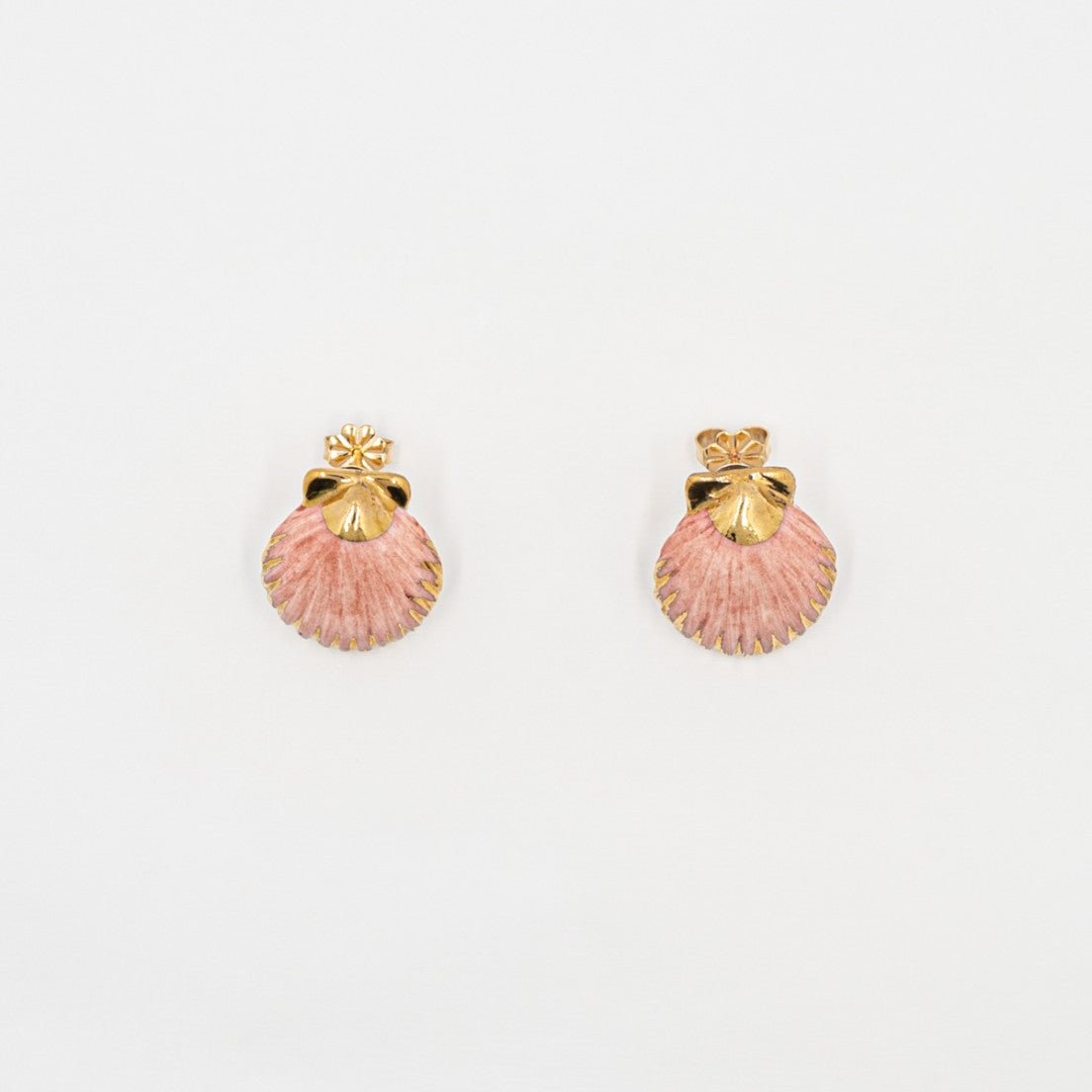 NACH PINK/GOLD SHELL STUD EARRING