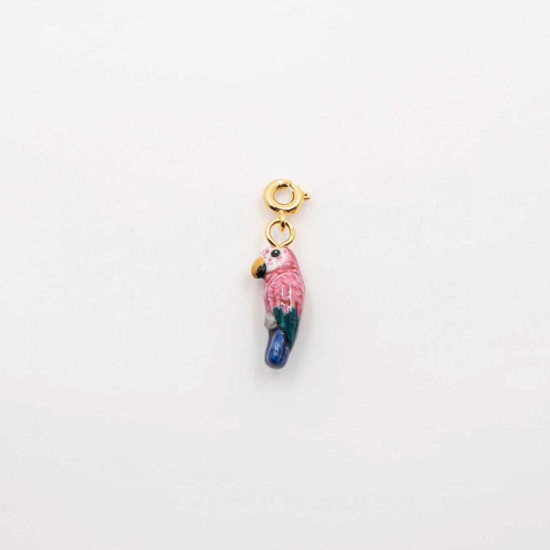 NACH PINK PARROT PORCELAIN CHARM