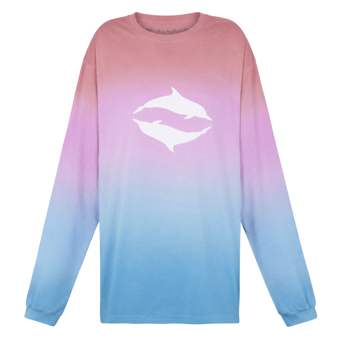 PATCHS STUDIO PINK DOLPHIN LONG SLEEVE TEE