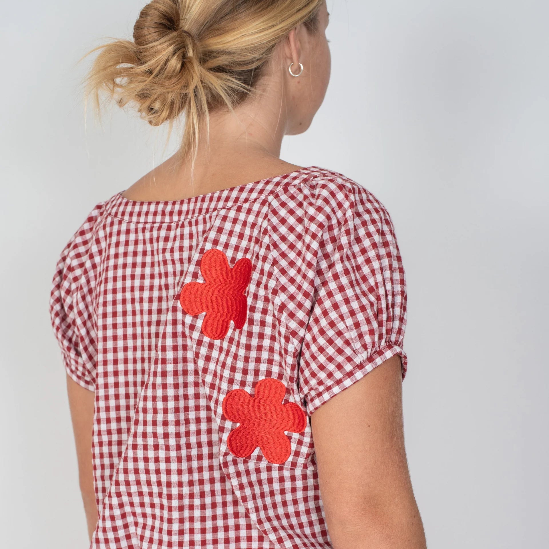 ATMOSEA POSY BLOUSE: RED GINGHAM