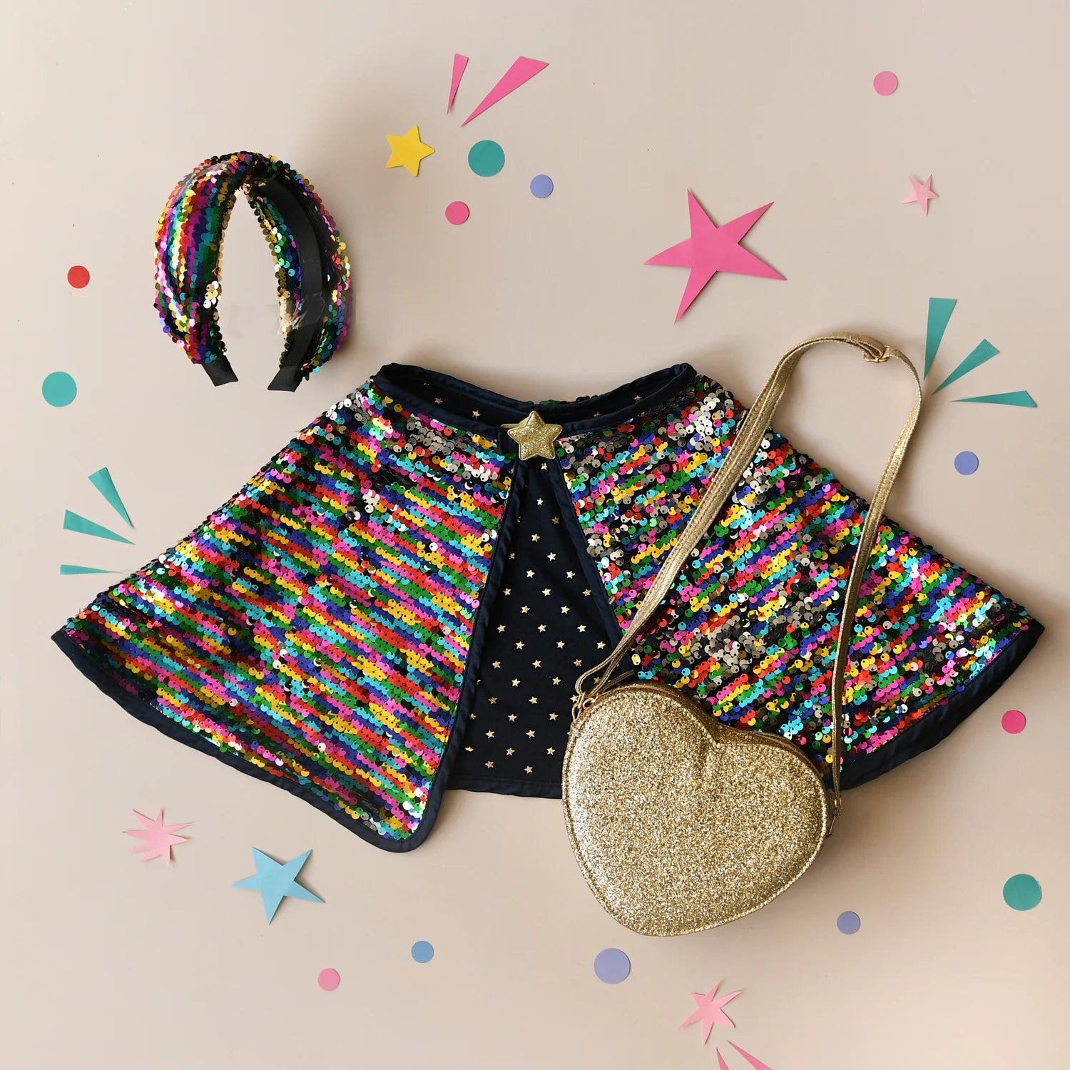 ROCKAHULA KIDS BAG: LOVE HEART / GOLD GLITTER