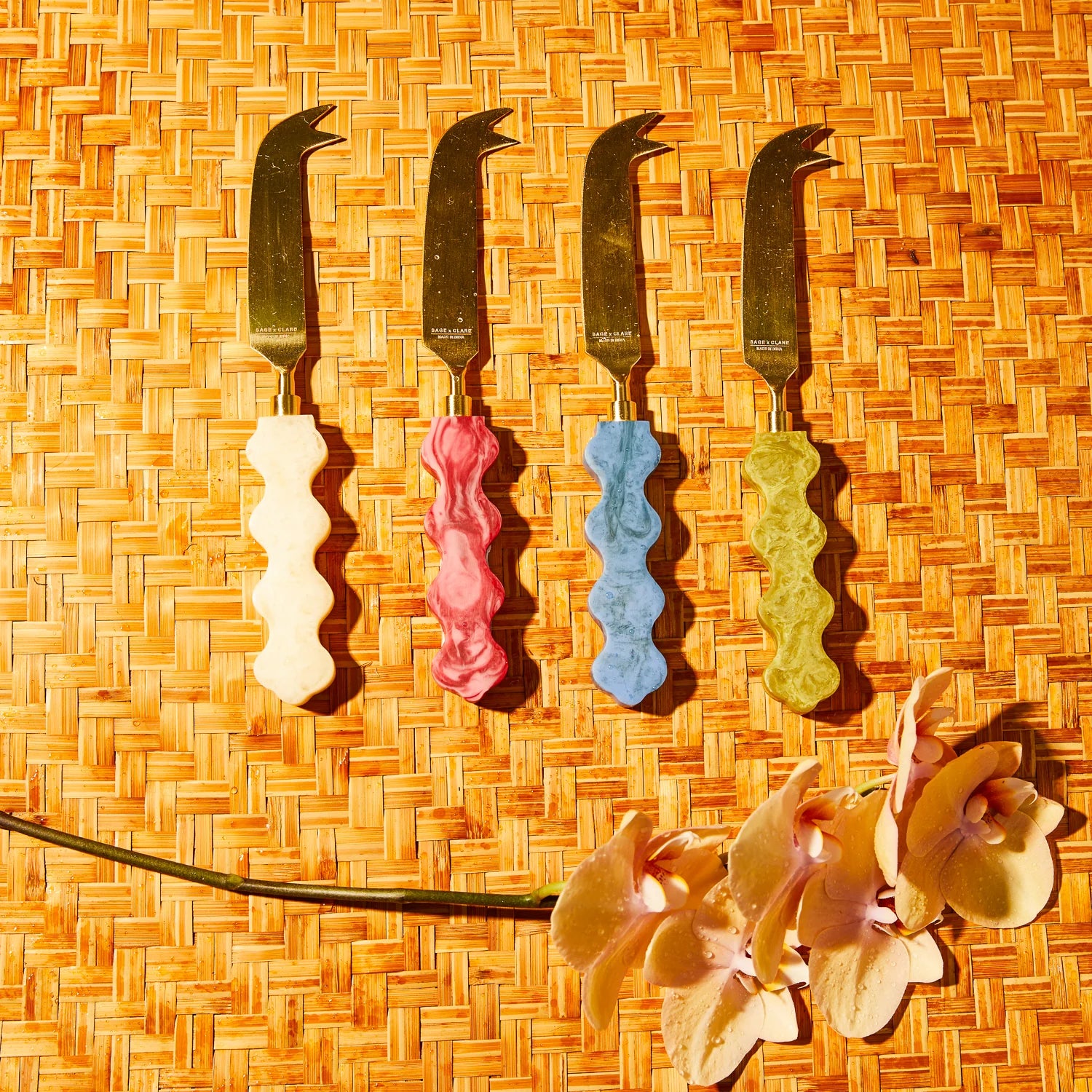 SAGE & CLARE COCO CHEESE KNIFE: CRIMSON