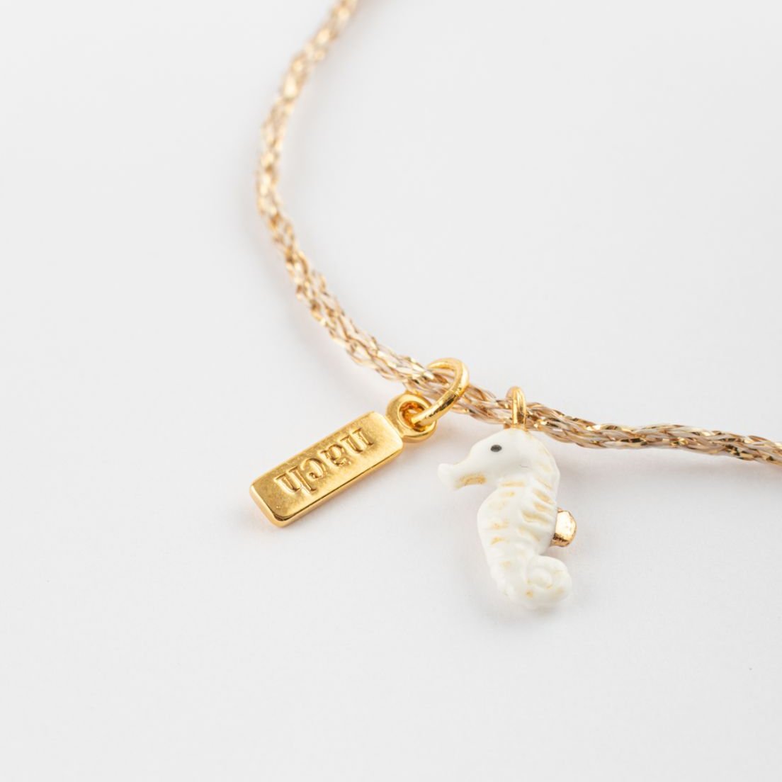 NACH SEAHORSE GOLD ROPE CHARM BRACELET