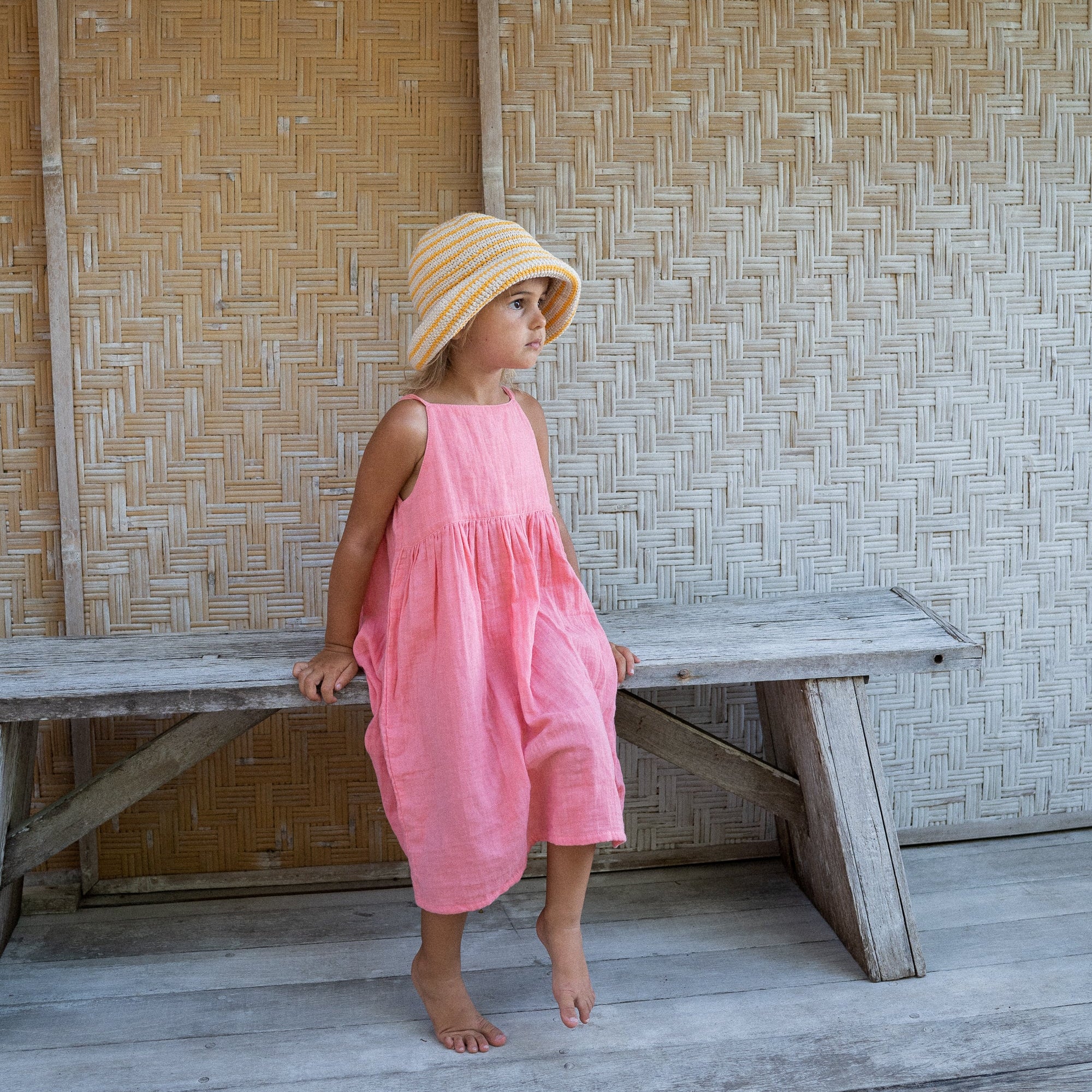 ILLOURA CROCHET HAT: MANGO STRIPE