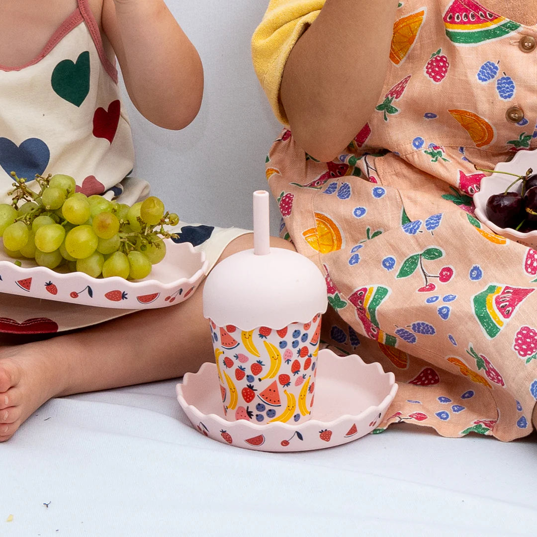 CHINO CLUB MINI SMOOTHIE CUP &amp; STRAW: FRUITS PINK
