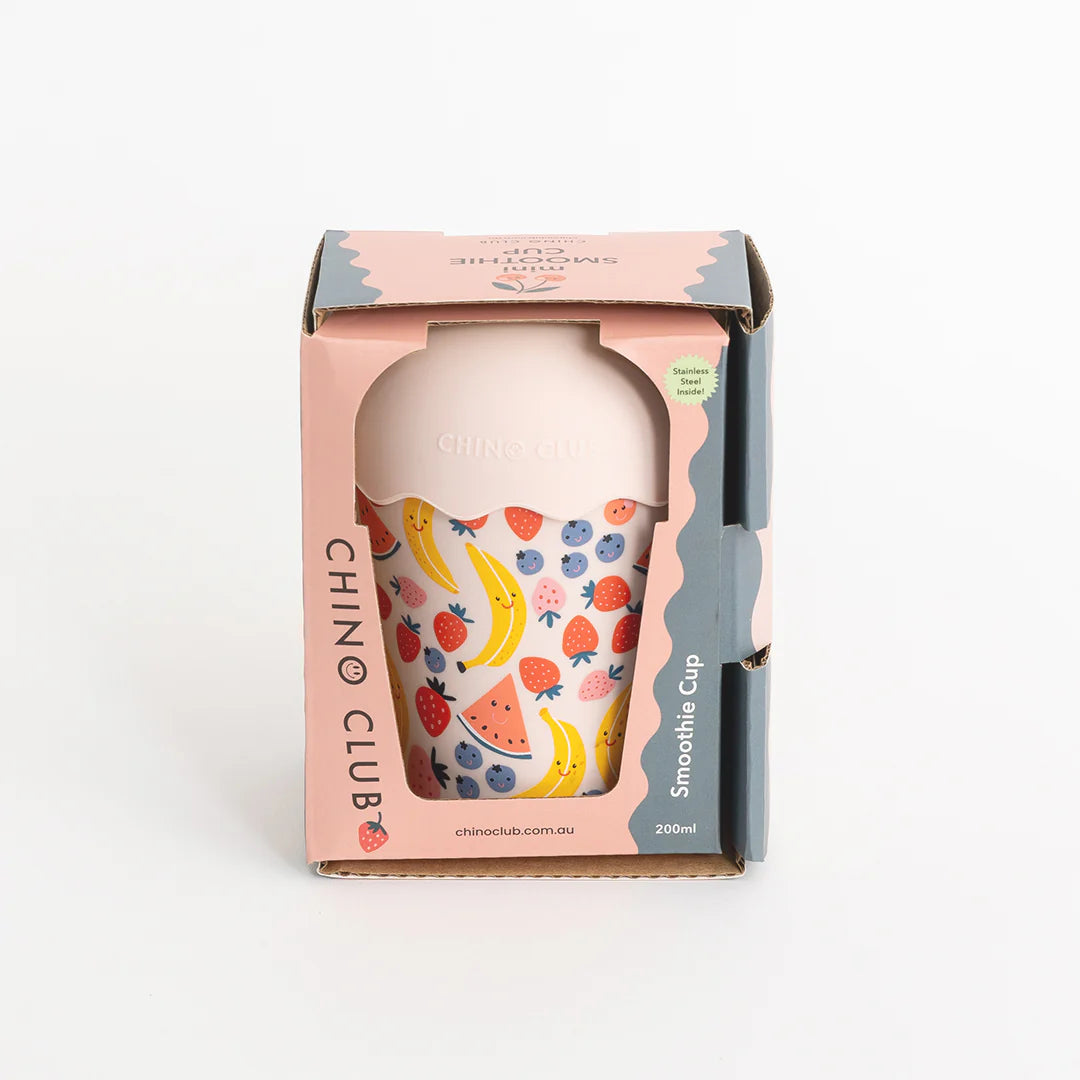 CHINO CLUB MINI SMOOTHIE CUP &amp; STRAW: FRUITS PINK
