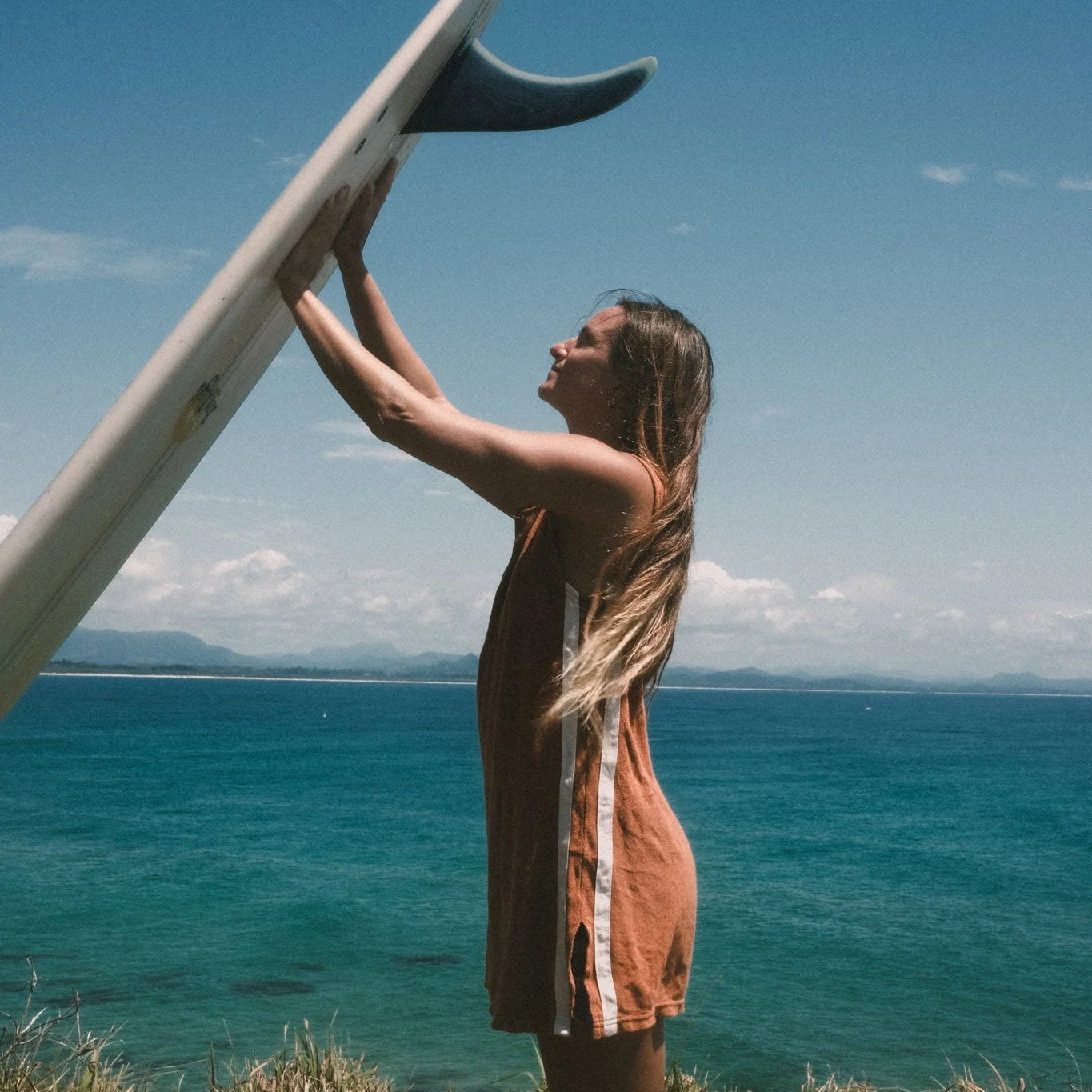 ATMOSEA SPORTY TERRY DRESS: RUST