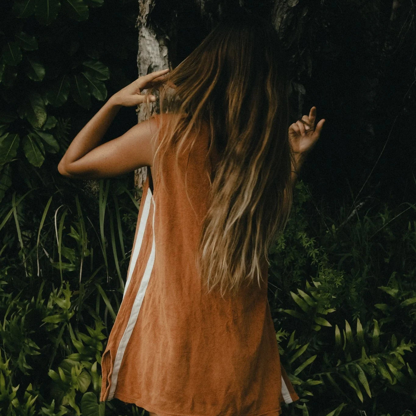 ATMOSEA SPORTY TERRY DRESS: RUST