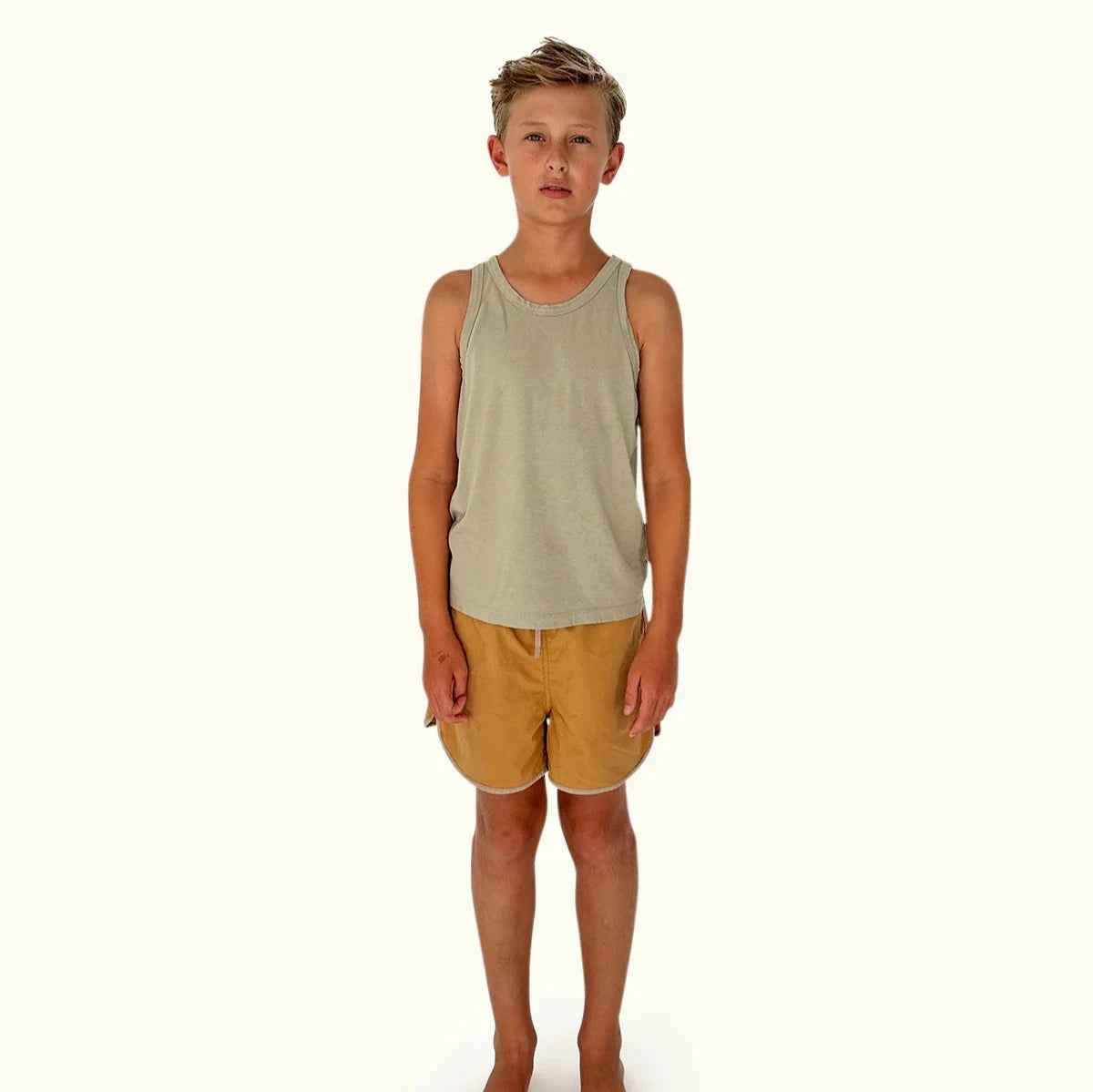 THE SET THE QUICK DRY SWIM SHORT: CAMEL