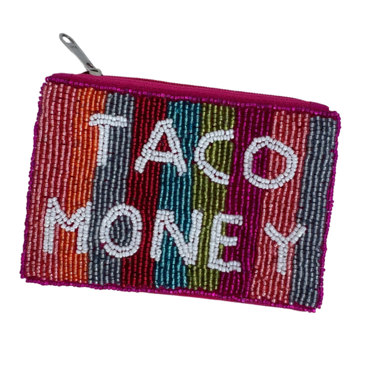 TACO MONEY BEADED COIN PURSE